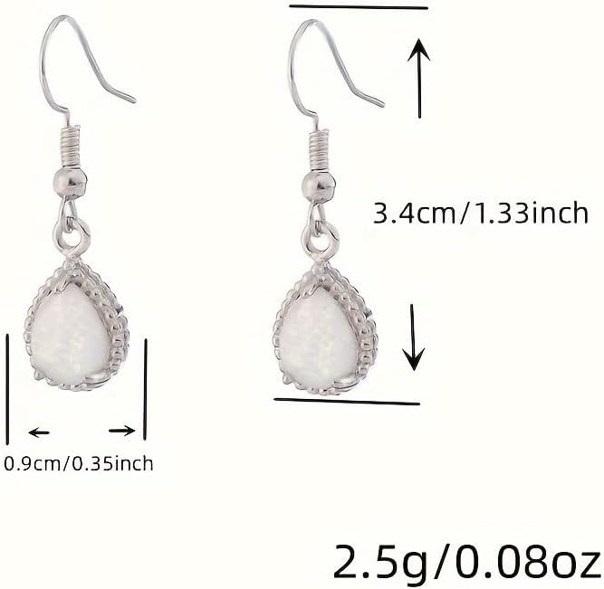 New Opal Earrings, Fashionable and Trendy Women's Ear Accessories, Retro Earrings 3.9 (3)