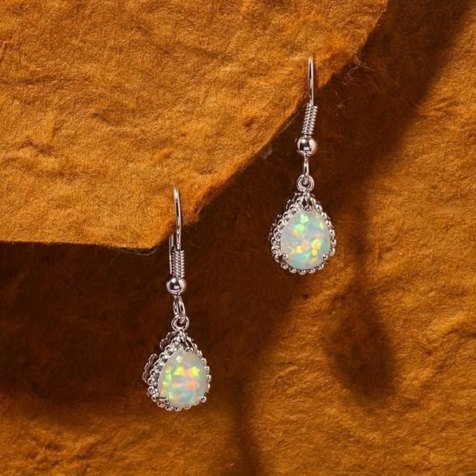 New Opal Earrings, Fashionable and Trendy Women's Ear Accessories, Retro Earrings 3.9 (3)